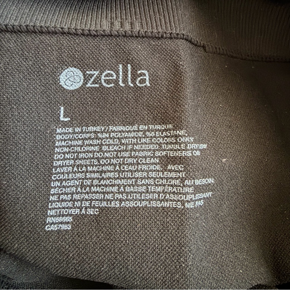 Zella High Waisted Black Seamless Athletic Workout Leggings Activewear Yoga L - Picture 6 of 10